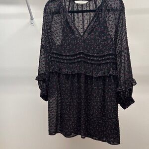 Zara Black Sheer Floral Dress